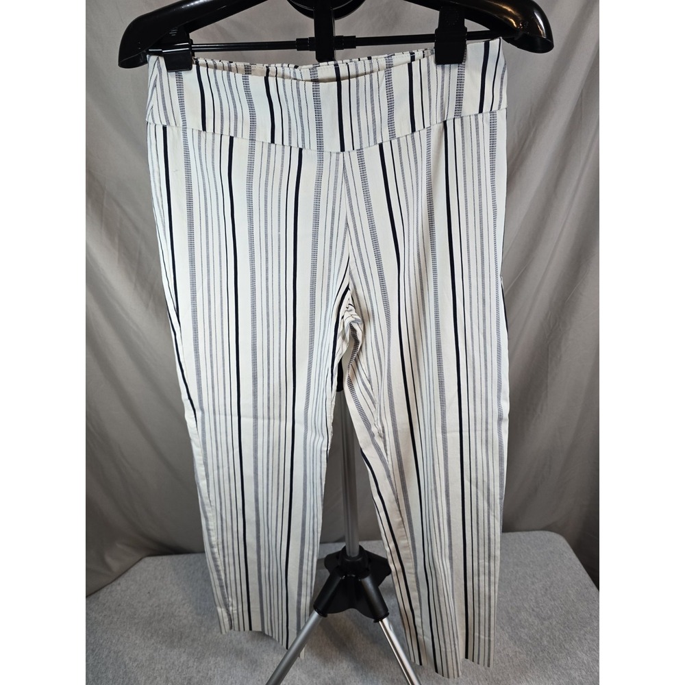 Zak & Rachel Wide Leg Culotte‎ Style Summer Capri Cotton Striped  Pants 10